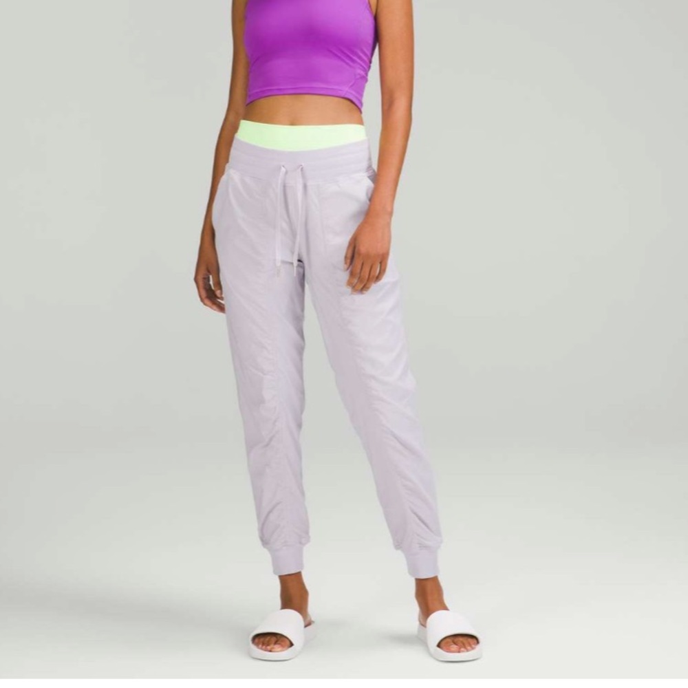 Light Lavender Track Joggers with Neon Waistband